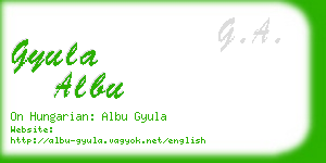 gyula albu business card